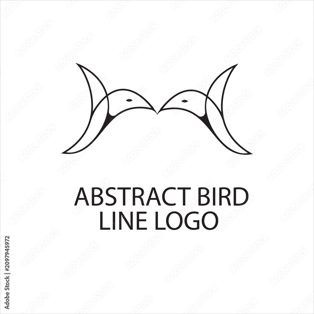 Fototapeta premium Abstract Flying Bird Line Art Logo Design Template