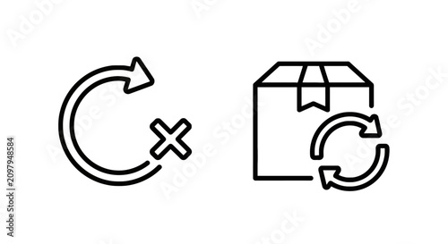 Logistics and supply chain icons showing shipment return and package shipping process with e commerce logistics shipping delivery transport