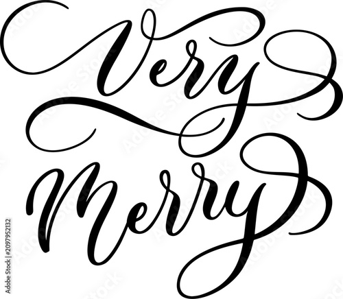 Very Merry Modern Script Calligraphy with Flourishes