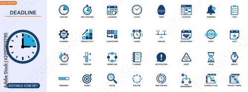 Fotografía Deadline and time management icon set