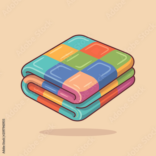 Foto Stack of colorful folded towels neatly.