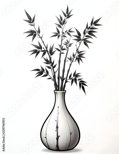 Elegant white vase with delicate blue flowers.