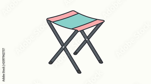 Bild auf Leinwand Colorful folding stool for outdoor use.