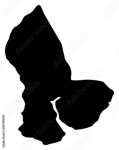 Canvastavla A contour map of Yangon. Burmese region silhouette