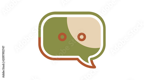 Cuadro en lienzo Colorful speech bubble icon design.