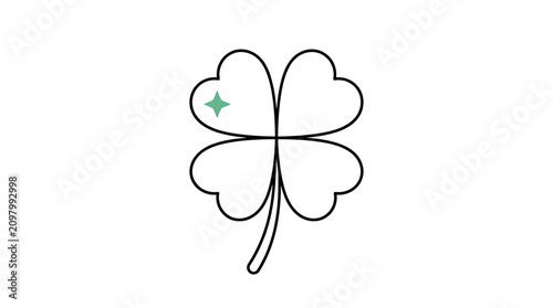 Cuadro en lienzo Lucky Four Leaf Clover Icon Symbol.