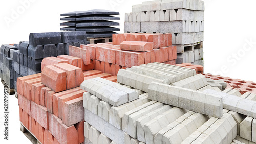 Фотография A place where materials for infrastructure and superstructure construction, such as roadside paving stones, are stored