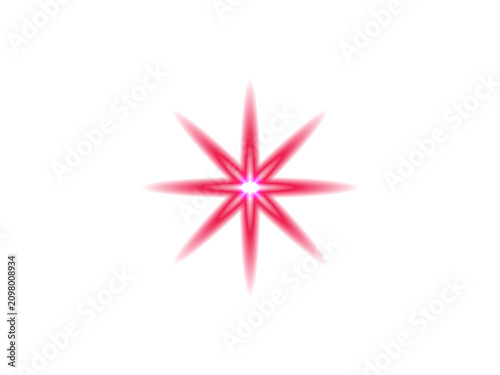 Radiant pink starburst effect isolated on transparent background perfect for digital art and graphic design projects
