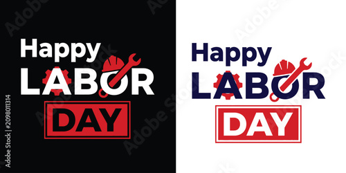 Canvastavla Happy labour day celebration vector graphic with tools perfect for sales promoti