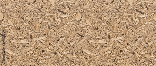 Tableau sur toile OSB realistic coarse engineered wood strand board seamless texture with rugged n