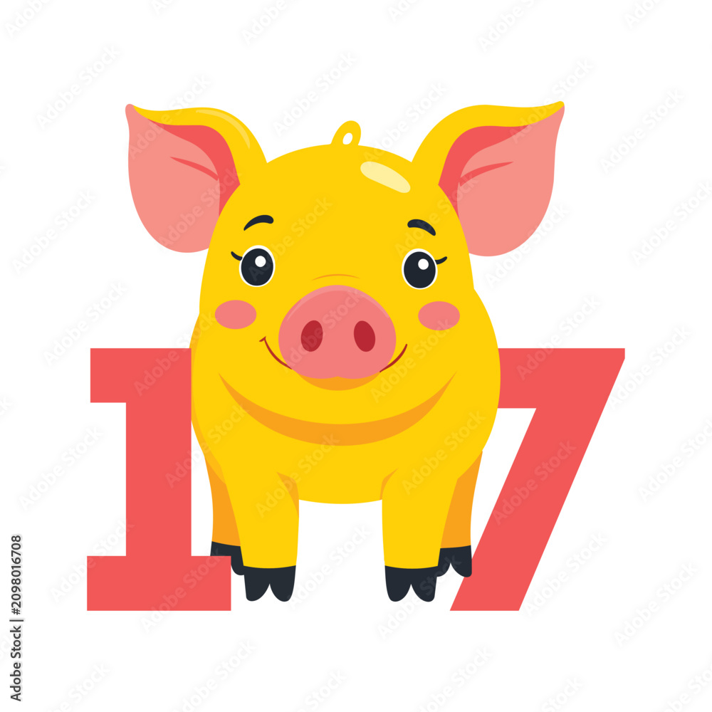 Fototapeta premium National Yellow Pig day