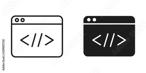 Fotografia Coding symbols within browser showing light and dark modes for web development c