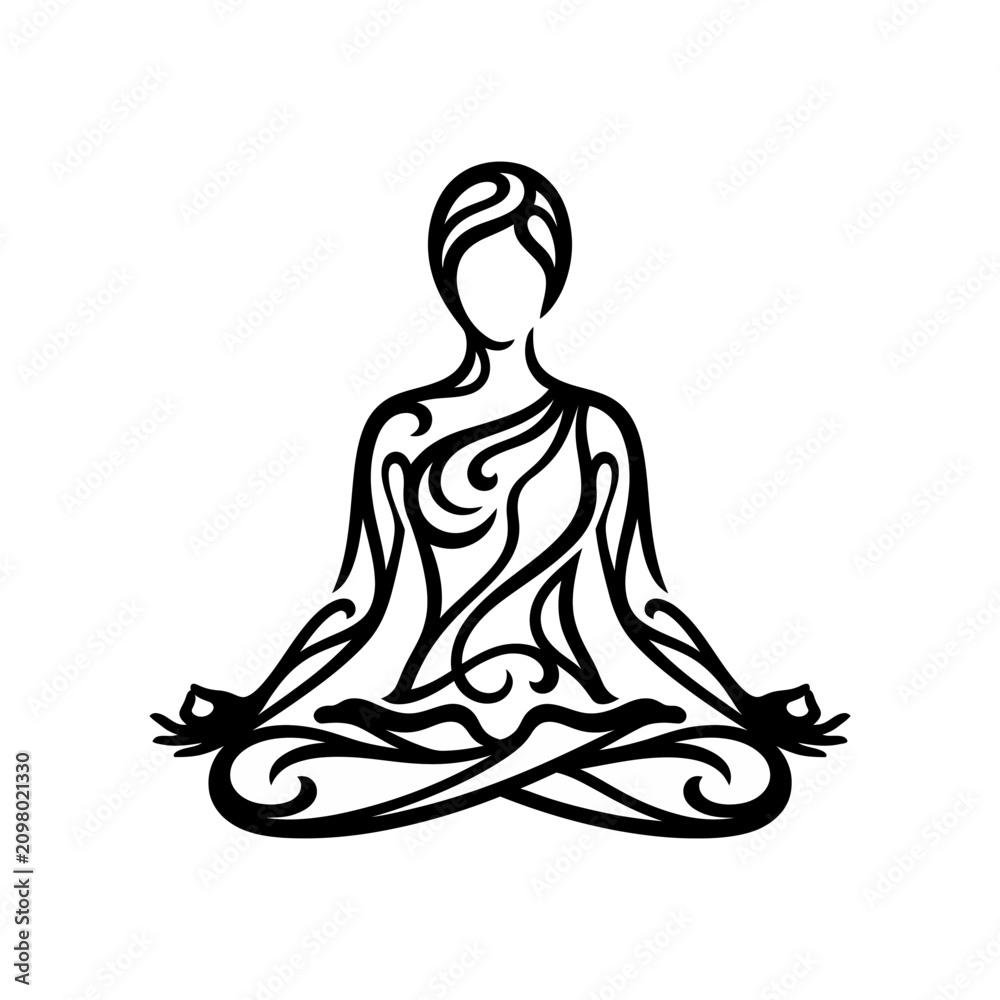 Obraz premium Person sitting in yoga meditation pose.
