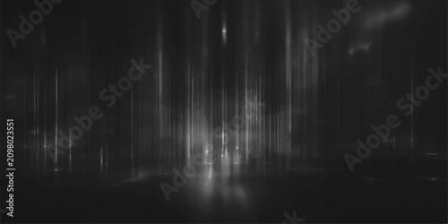 Fotografija enigmatic dark urban landscape, illuminated by blurred streetlights and reflective surfaces, creating an atmospheric and moody ambiance
