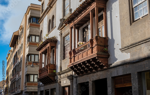 Photography Historic balconies in the city of San Cristóbal de La Laguna, Tenerife