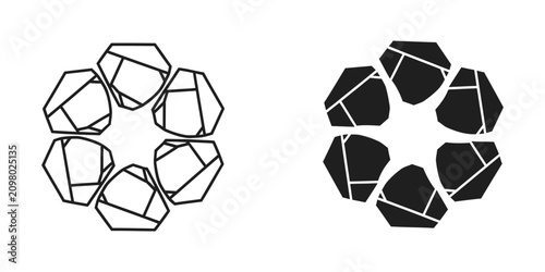 Foto Abstract geometric crystal pattern stone shapes vector set geometric abstract il