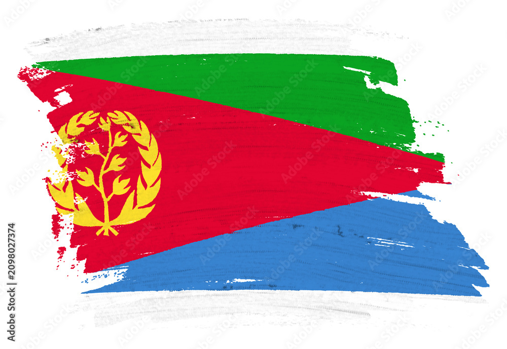 Fototapeta premium Eritrea flag background paint splash brushstroke