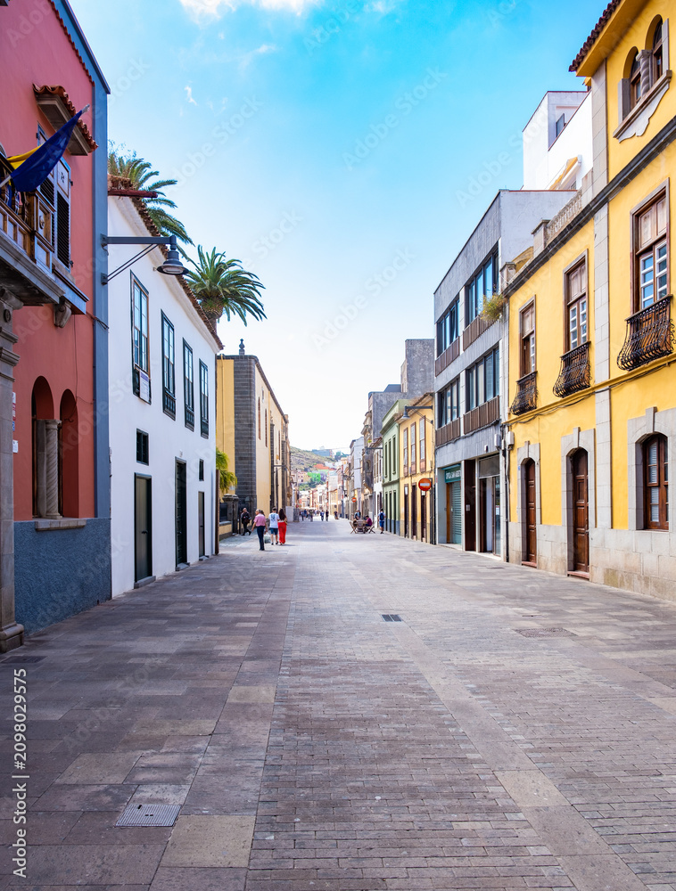 Fototapeta premium Narrow street in the old town of San Cristobal de La Laguna, Tenerife
