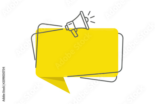 Megaphone and Speech Bubble - Announcement, Promotion, Marketing, Social Media