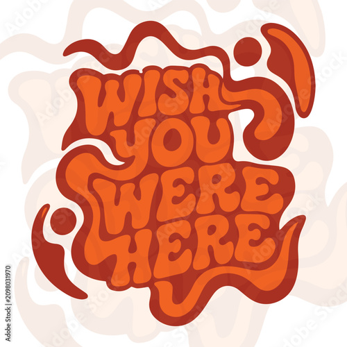 Fotografie Retro Wavy Wish You Were Here Text Effect