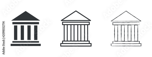 Bild auf Leinwand Classical Column Silhouettes In Varying Line Styles Architectural Representation