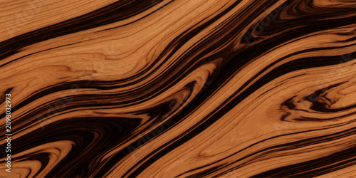 Tableau sur toile Striking natural wood grain pattern, featuring bold ebony streaks against a warm, polished mahogany background, creating a visually dynamic and luxurious texture