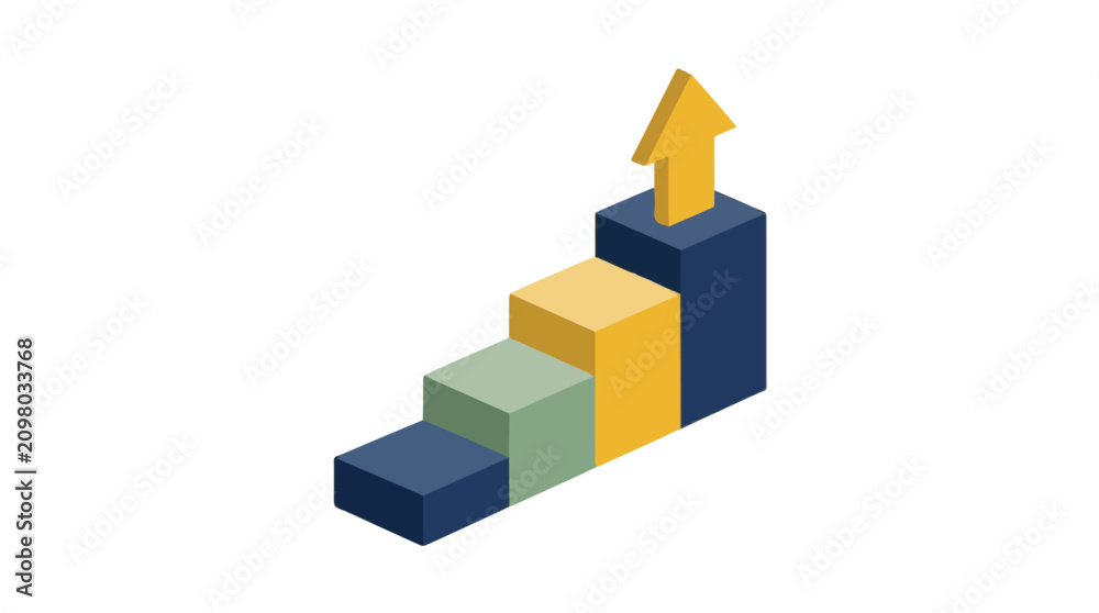 Fototapeta premium isometric 3d bar chart wi