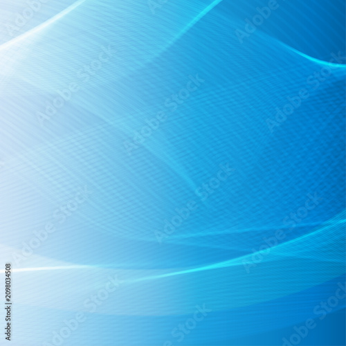 Beautiful Blue Abstract Background with Flowing Light Waves and Lines
