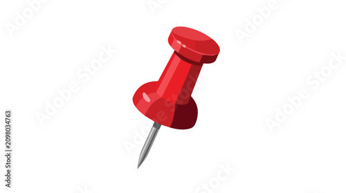 Obraz na plátně Red pushpin with metallic