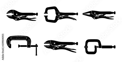 Foto Locking Pliers Set, C Clamps, Welding Tools, Metalworking Hardware, Industrial E