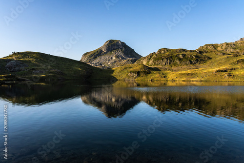 Mountain reflection at Lacs dAyous in the Pyrenees