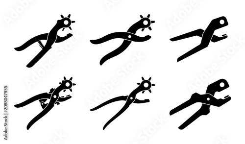 Bild auf Leinwand Six Black Silhouette Paper Punches, Office Supplies, Crafting Tools, Stationery