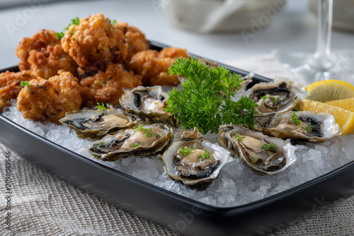 Fresh Oysters and Fried Seafood Platter