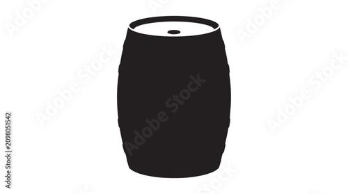 Foto Wooden Barrel Shape In Black Silhouette wood
