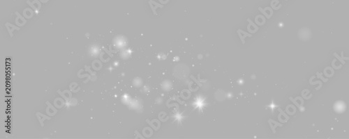 White glowing snow dust halo with soft icy sparkle, floating winter crystals, isolated transparent object vector