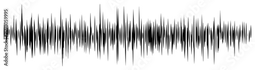 Photos Audio waveform with dense frequency peaks in monochrome style