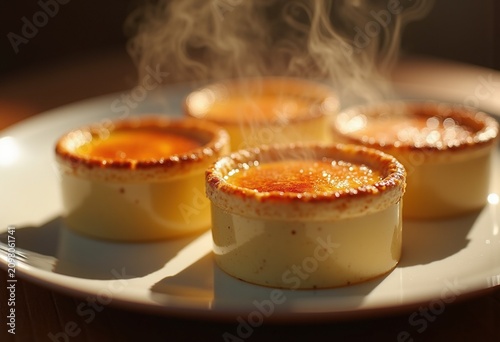 Miniature Ramekin Caramelized Sugar Crispy Creme Brulee Dessert Golden Top Delight
