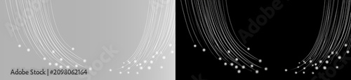 Photos Cinematic falling fiber dots backdrop, white vertical particle trails on transpa