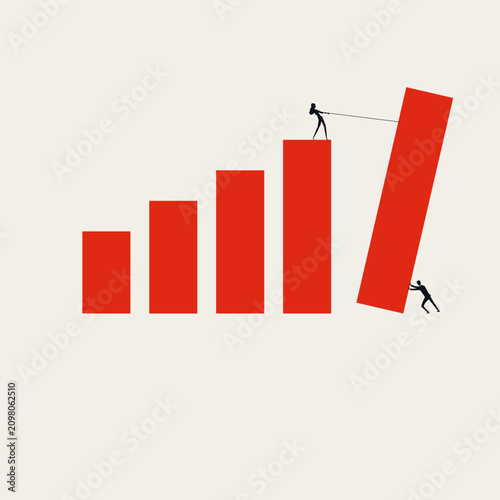Business teamwork building growth vector concept. Symbol of collaborative strategy, collective effort, professional achievement, and team development. Minimal design eps10 illustration.