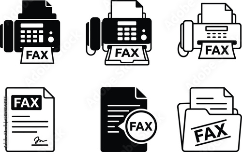 Fax Printer Icon Illustration