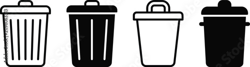 Trash can, delete, erasure icon illustration