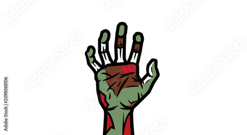 Obraz na płótnie Zombie Hand Reaching Up, Horror, Halloween, Isolated