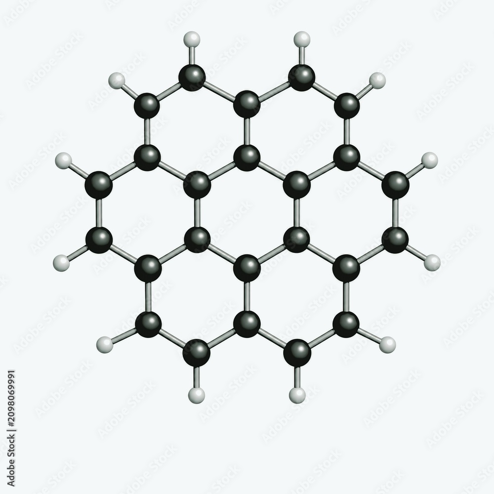 Fototapeta premium Molecular structure of graphene sheet showing hexagonal carbon lattice pattern
