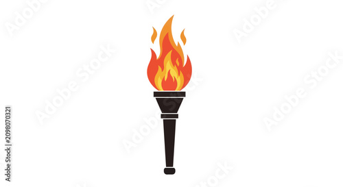Photos Flaming Torch Isolated on White Background - Symbol of Victory, Knowledge, and I