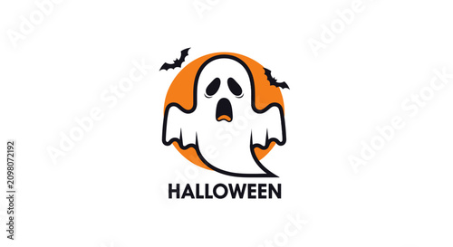 Photos Scary Ghost with Bats and Full Moon - Halloween Concept