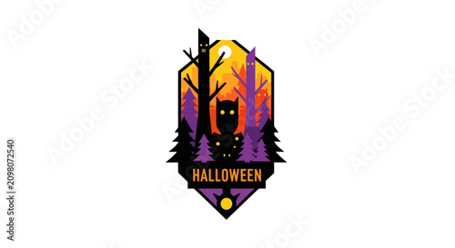 Halloween Owl in Spooky Forest Badge Icon