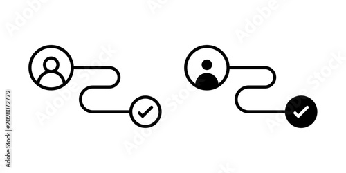 Customer Journey Icon represents user experience, customer engagement, and business interaction with an editable outline vector illustration.