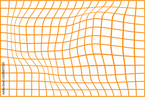 Canvastavla Abstract orange grid pattern with wavy distorted lines on a simple geometric bac