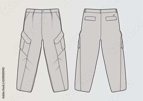 Relaxed cargo pant with darts and stitch detail