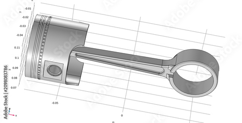 Foto Piston and connecting rod of motorcycle, car engine
